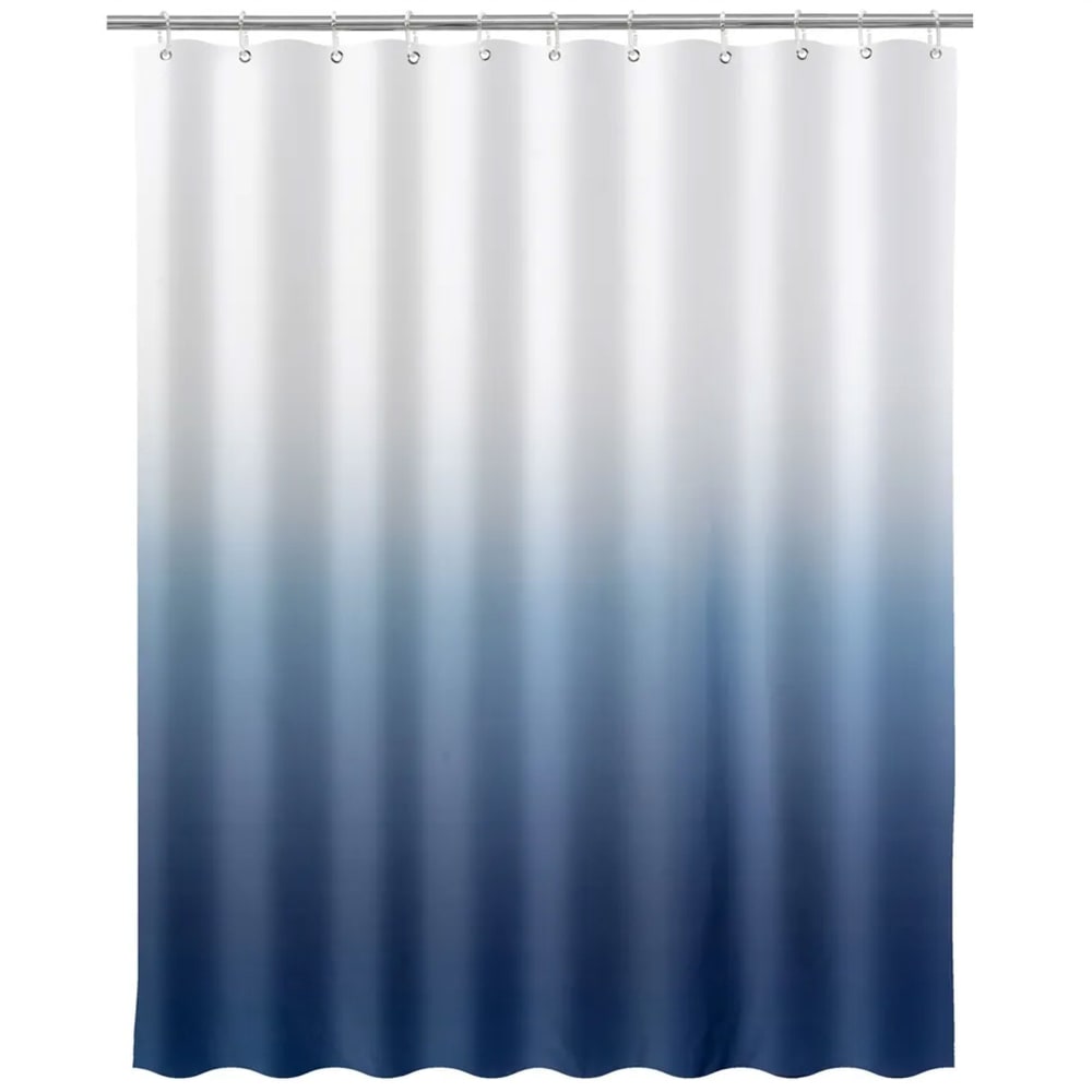 Rideau de douche dégradé bleu et blanc 180x200cm