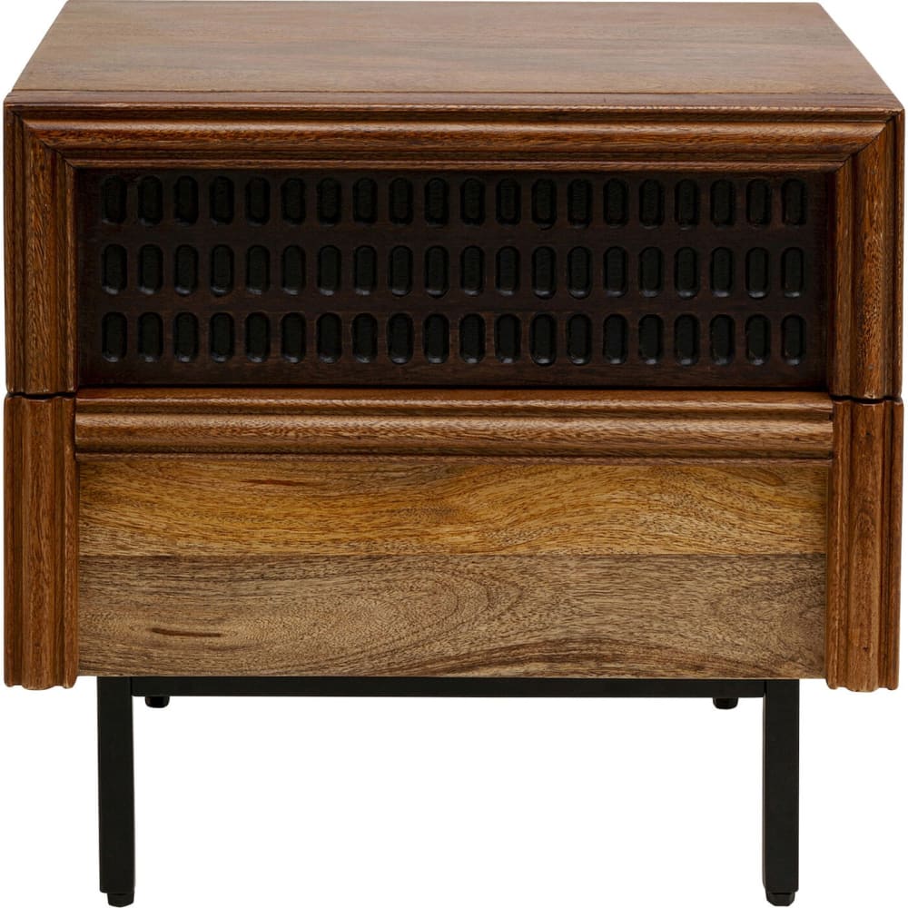 Table de chevet 2 tiroirs en manguier