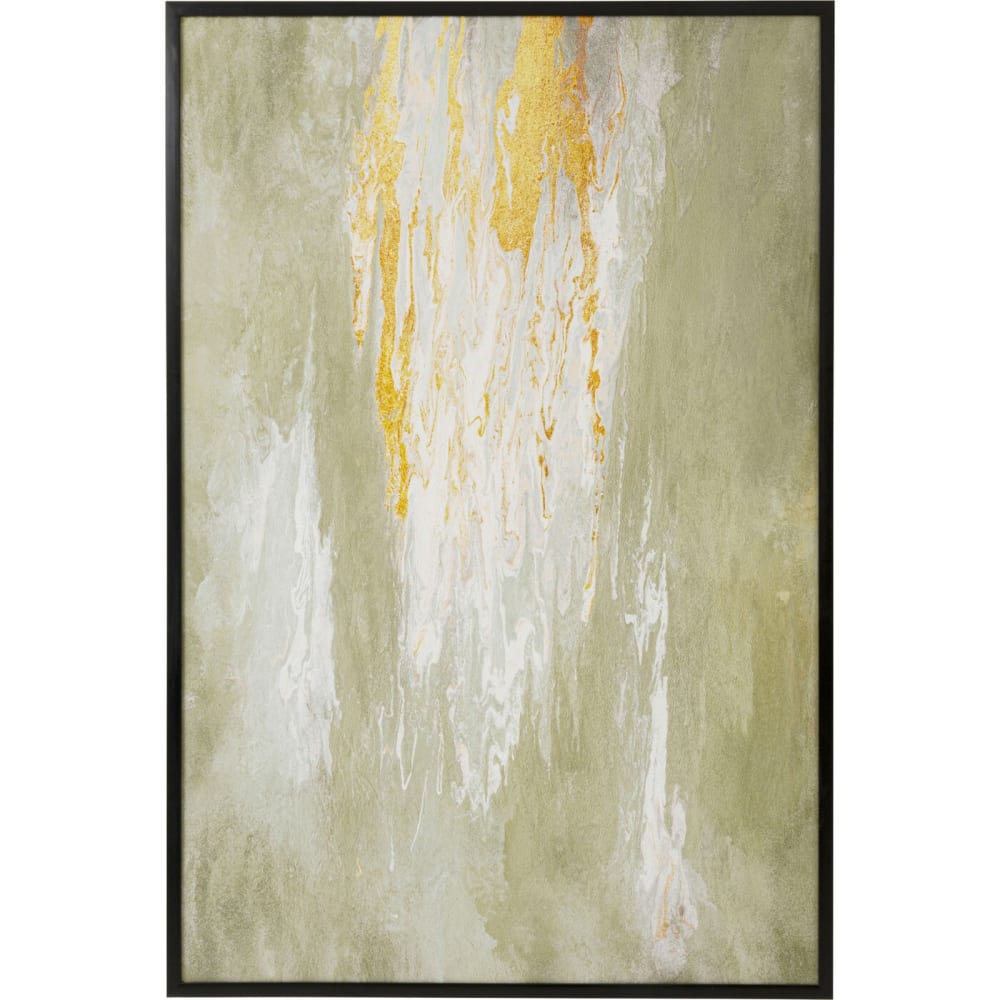 toile verte, dorée et - blanche