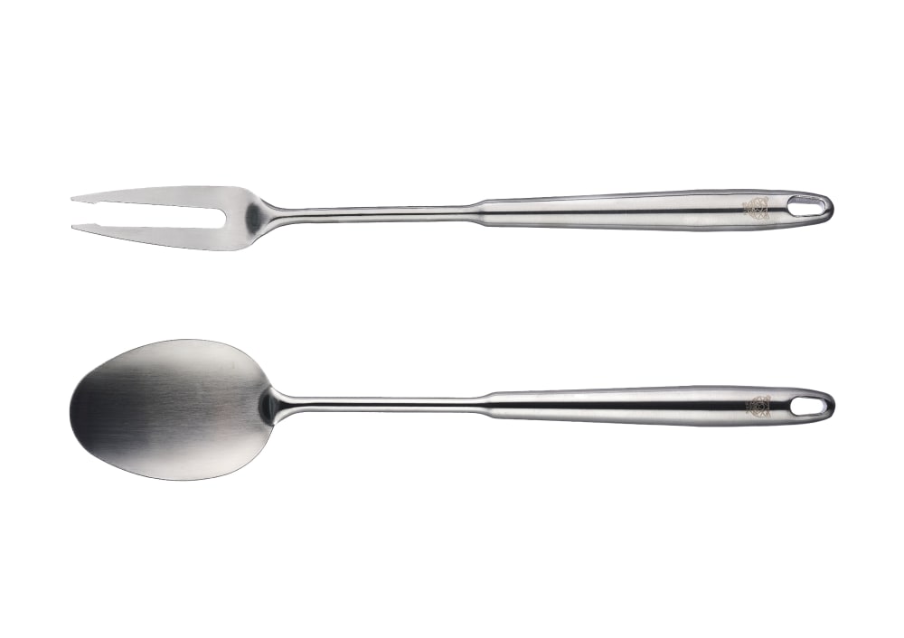 Couverts à salade en inox gris 30cm Couverts à salade en inox gris 30cm