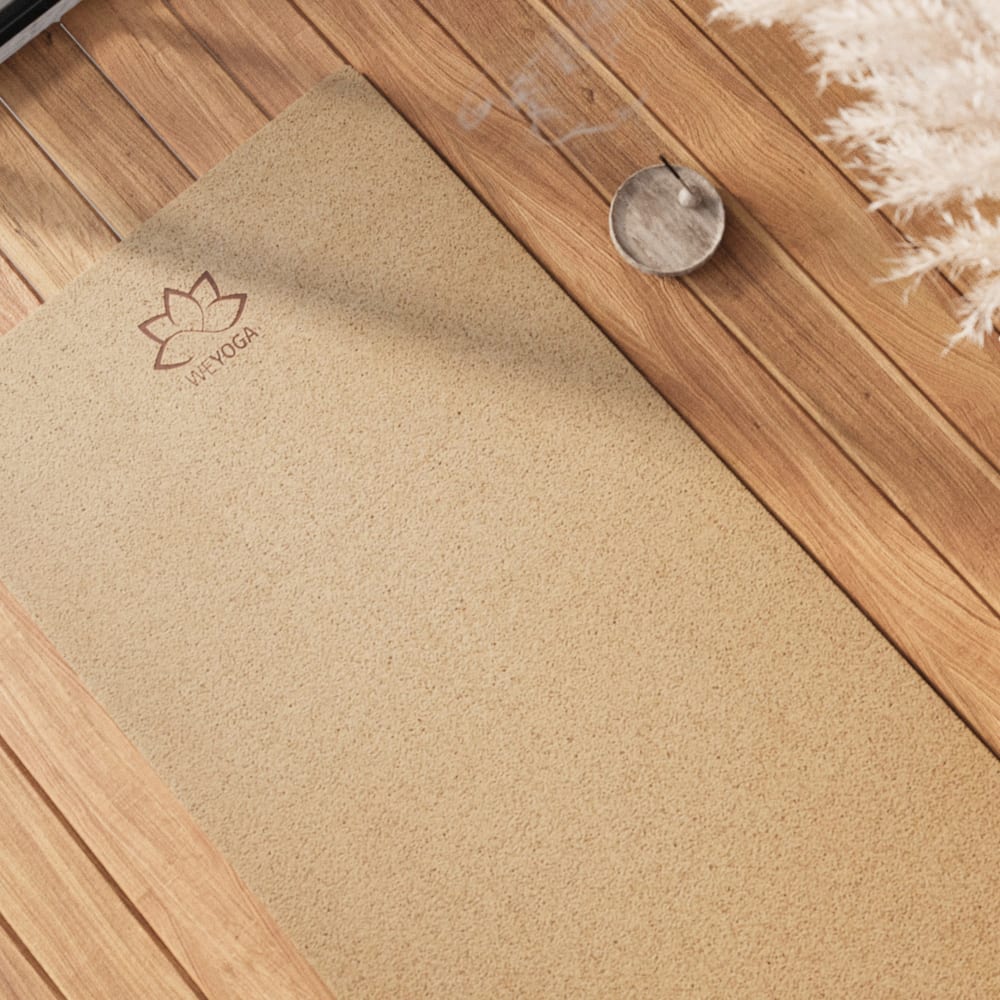 Tapis de yoga bien-être liège marron 60x190 cm — vue 3