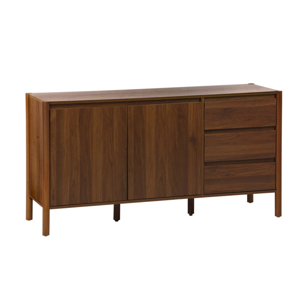 Sideboard Holzdekor 2 Türen 3 Schubladen 150 cm Nussbaumfarbe -