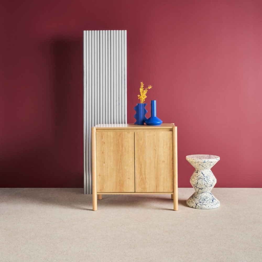 sweeek Sideboard Holzdekor 2 Türen naturfarben style modern Beige Spanplatte