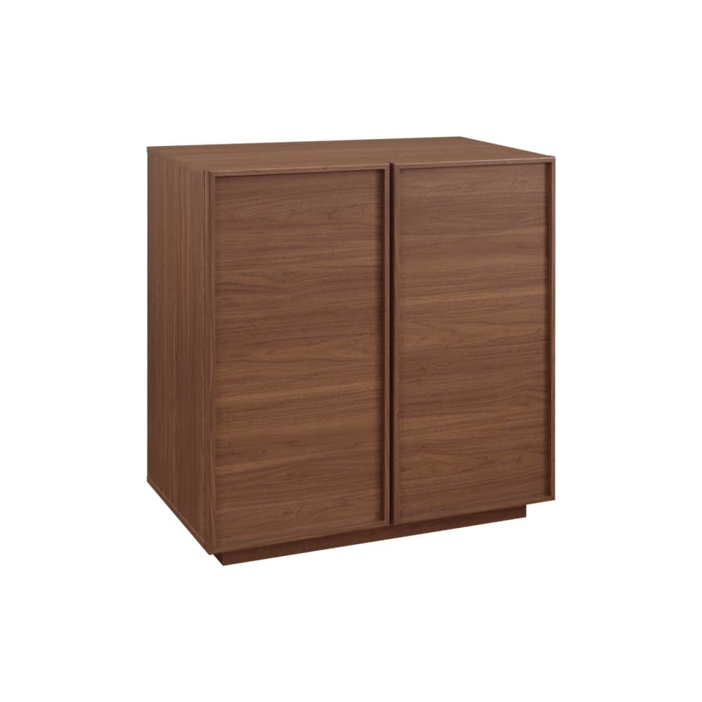sweeek Anrichte Holzlook 2 Türen 80 cm 4 Fächer nussbaumfarben style classic chic Braun Holz