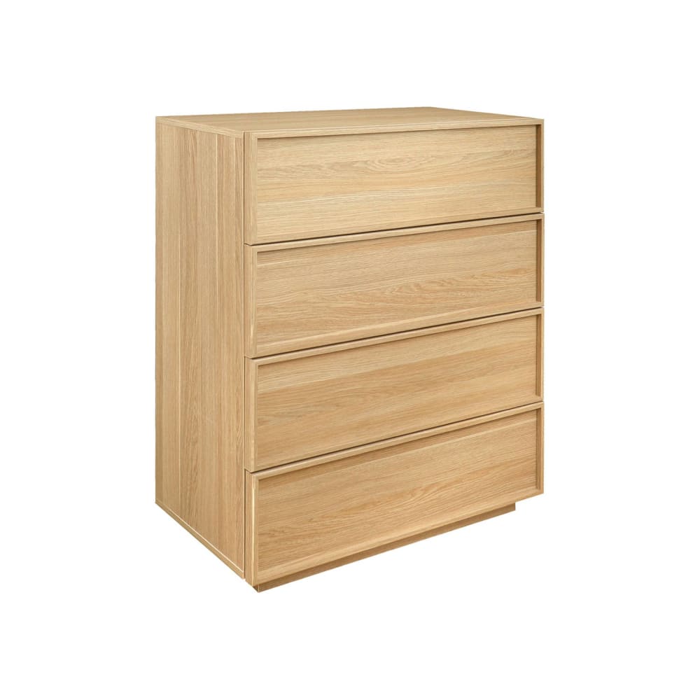 Commode de rangement effet bois naturel  4 tiroirs