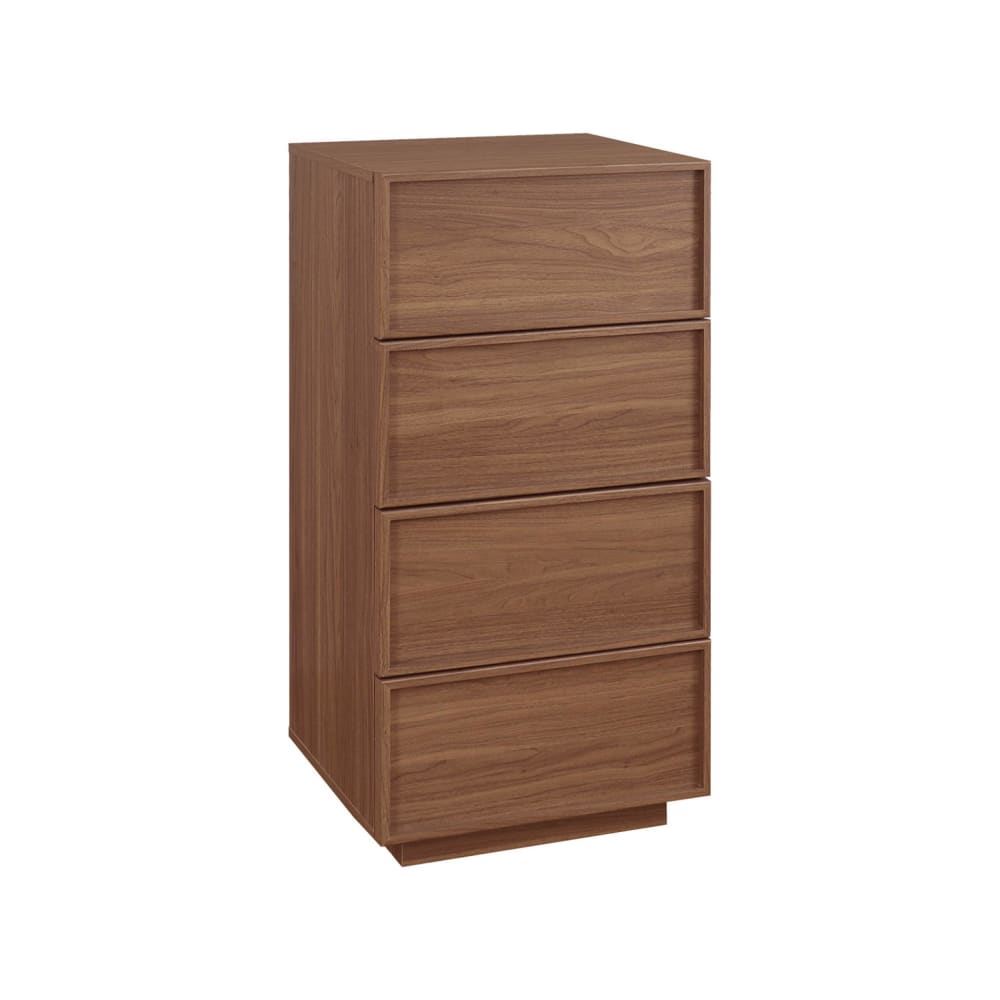 Commode chiffonnier noyer 4 tiroirs effet bois