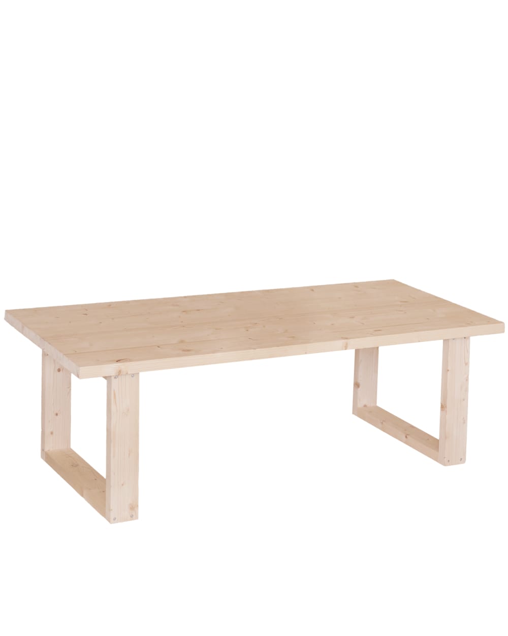 Table basse en bois massif beige 120x60cm