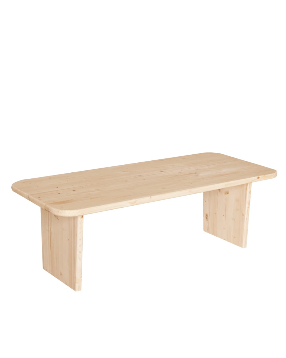 Table basse en bois massif beige 120x60cm