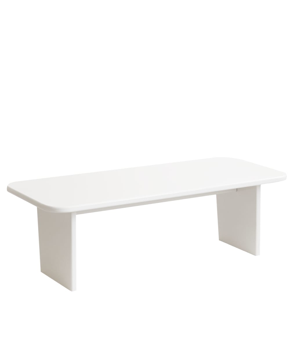 Table basse en bois massif blanche brillant 120x60cm