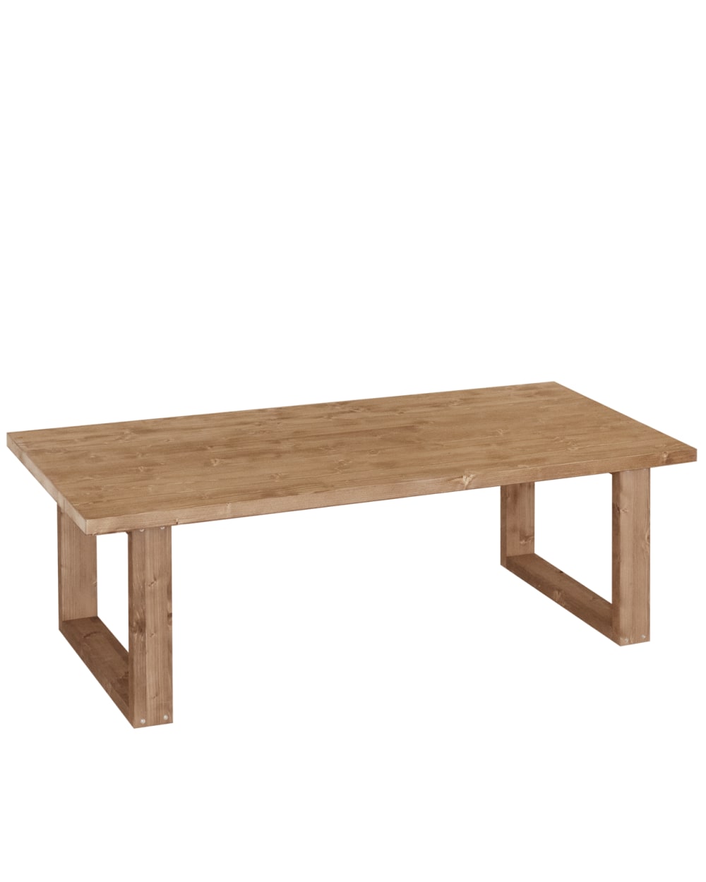 Table basse en bois massif marron 140x60cm