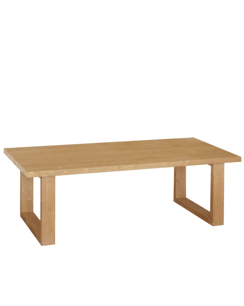 Table basse en bois massif marron clair 140x60cm