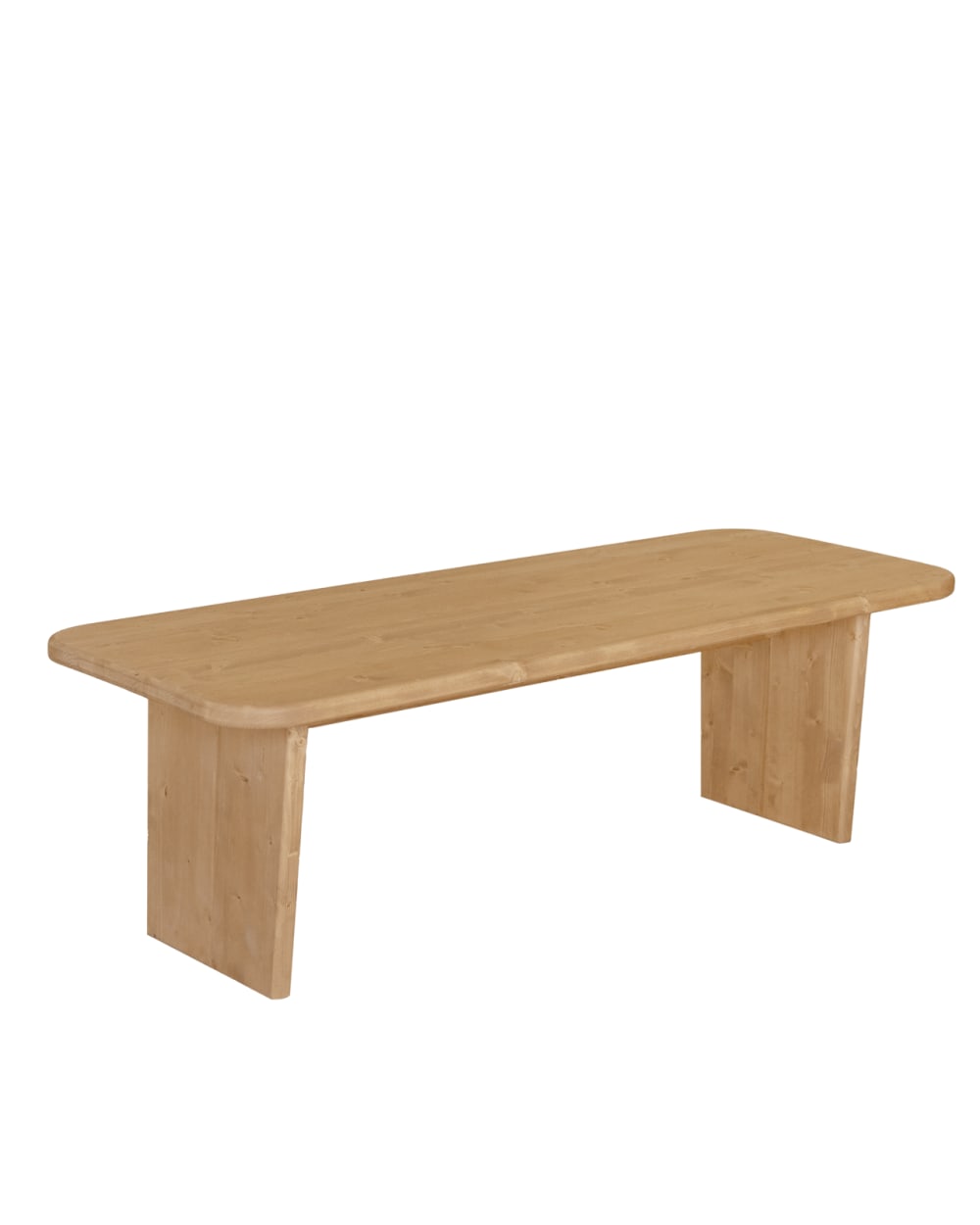 Table basse en bois massif marron clair 140x60cm