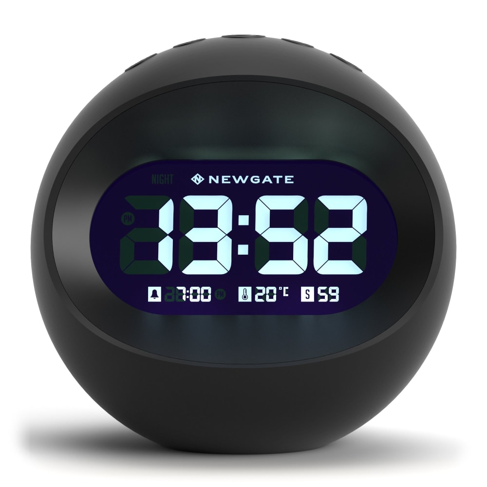 Réveil LCD acrylique en noir — vue 3