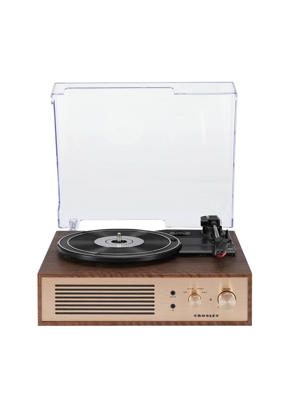 Crosley Tragbarer Plattenspieler mit Bluetooth nussbaum Braun Holz