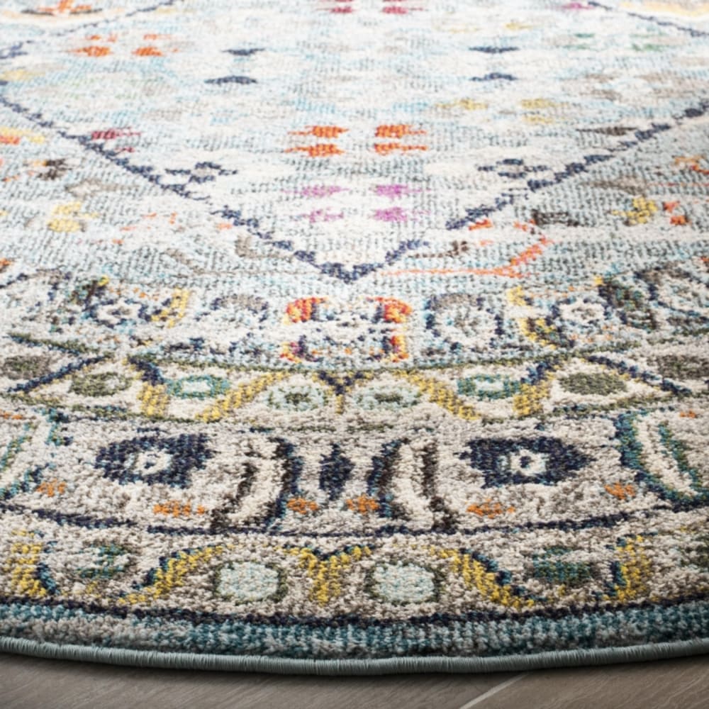 Tapis bohème chic en polypropylène bleu/gris, 235 x 305 cm — vue 3