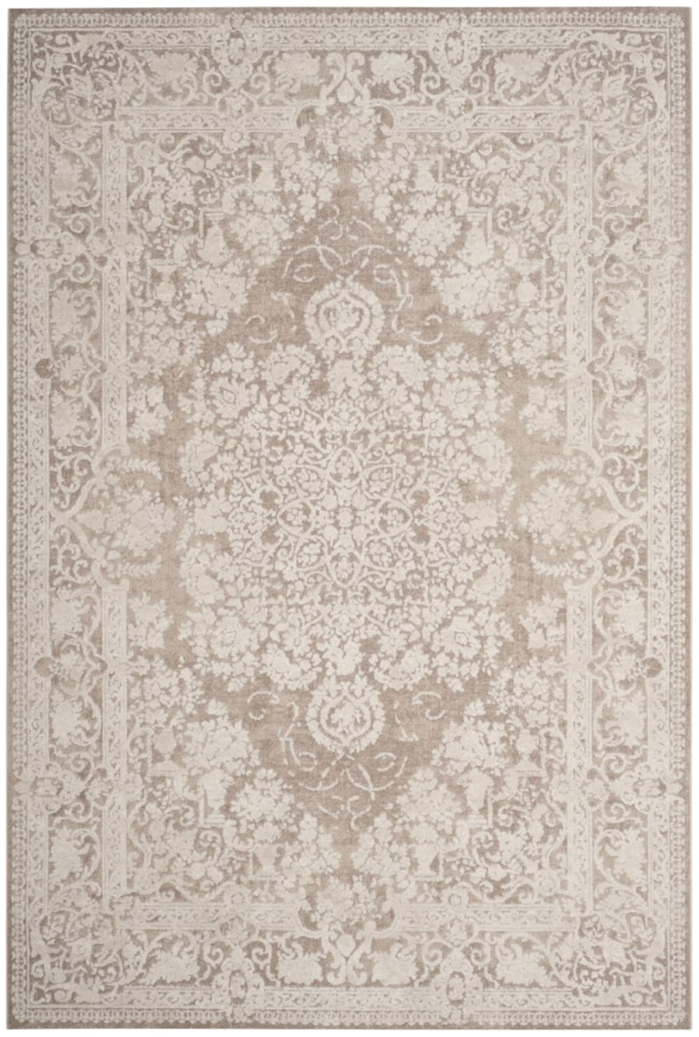Tapis contemporain en polyester beige, 235 x 305 cm