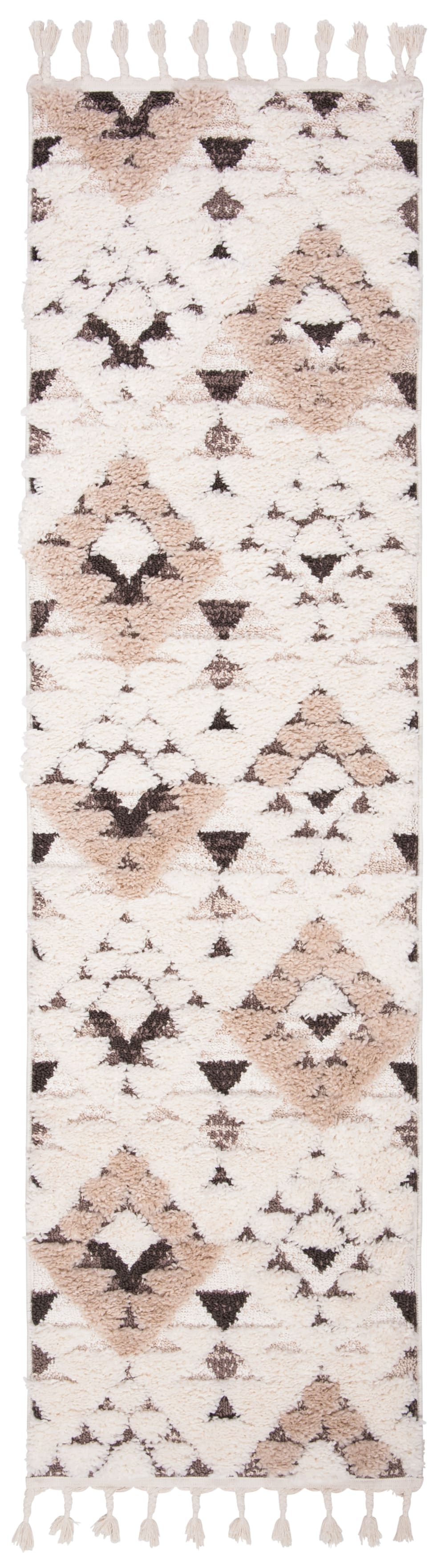 Tapis en polypropylène blanc/brun, 69 x 183 cm