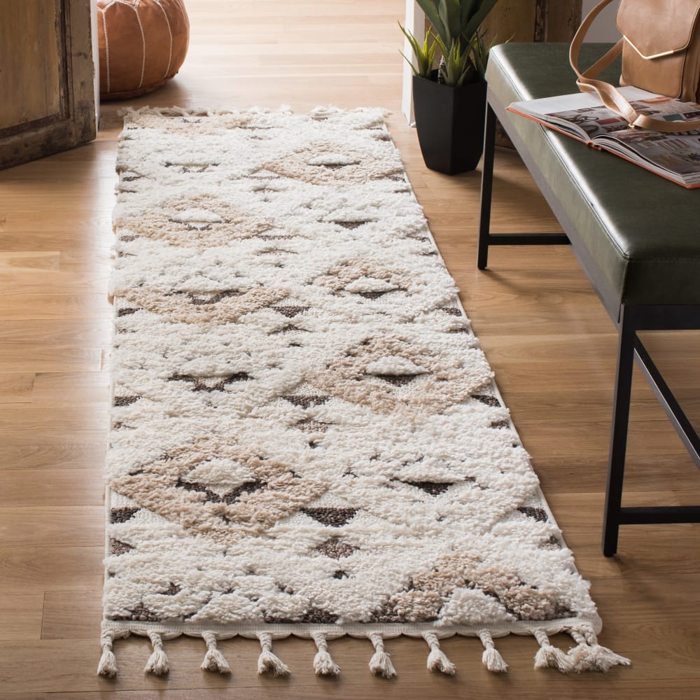 Tapis en polypropylène blanc/brun, 69 x 183 cm — vue 3