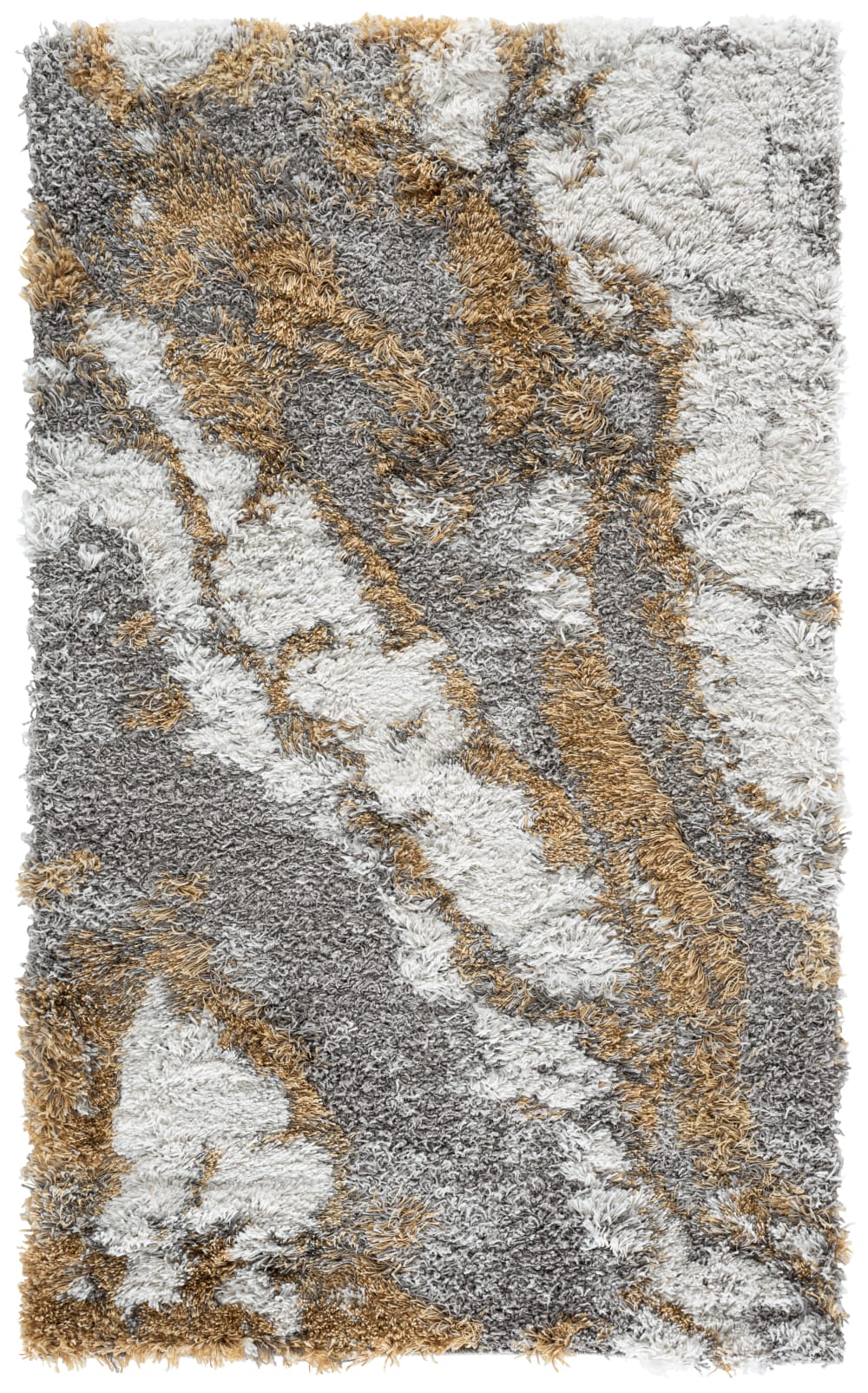 Tapis en polypropylène gris/or, 122 x 183 cm