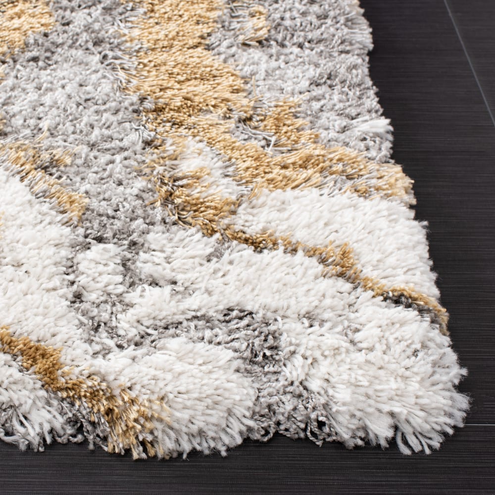 Tapis en polypropylène gris/or, 122 x 183 cm — vue 4
