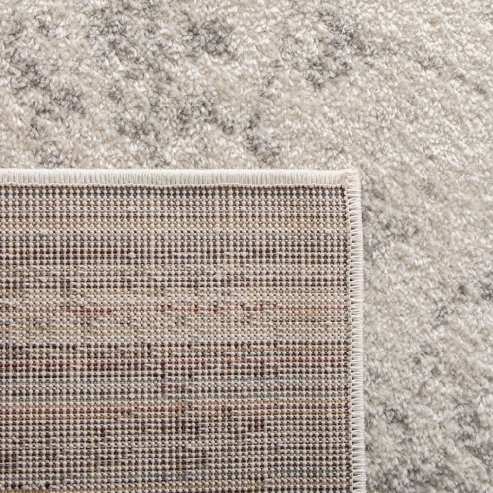 Tapis vintage patiné en polypropylène blanc/argent, 122 x 122 cm — vue 3
