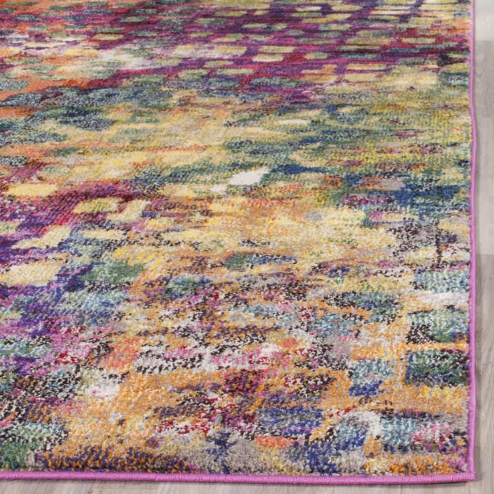 Tapis bohème chic en polypropylène rose/multicolore, 274 x 366 cm — vue 4