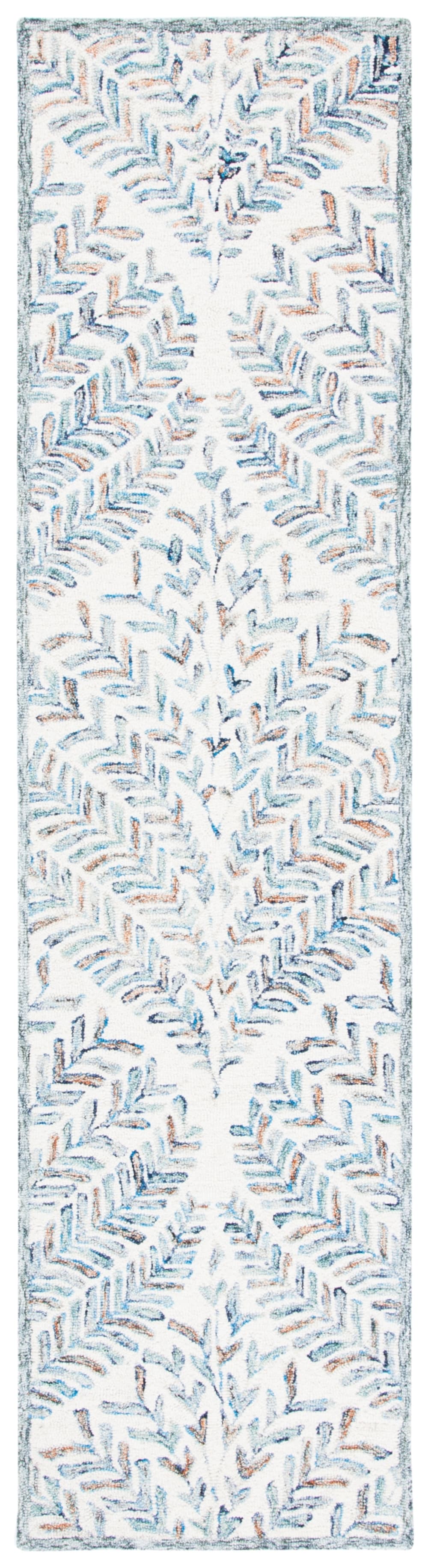 Tapis Laine Ivoire/Bleu 69 X 213 cm
