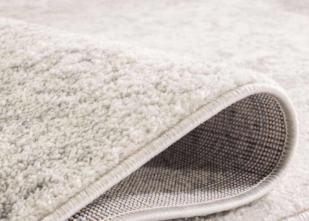 Tapis vintage patiné en polypropylène blanc/argent, 91 x 91 cm — vue 4