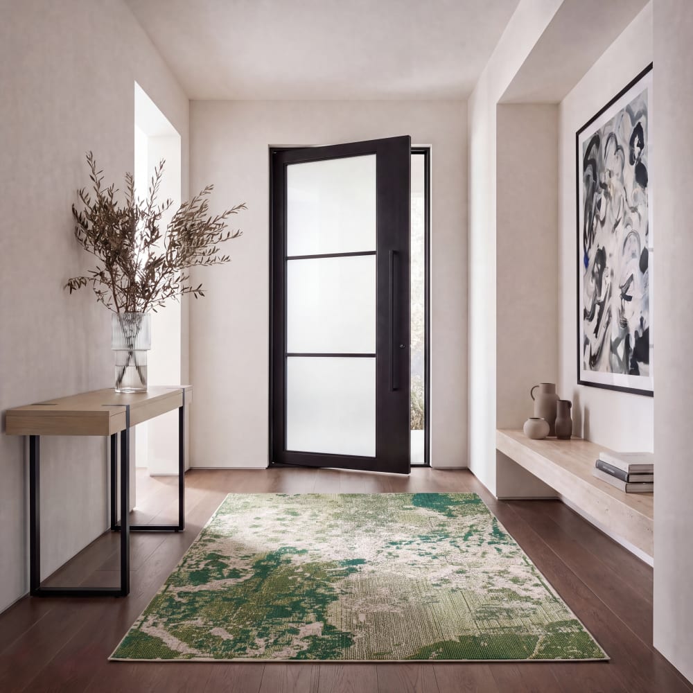 Tapis contemporain en polypropylène vert/blanc, 183 x 274 cm — vue 3