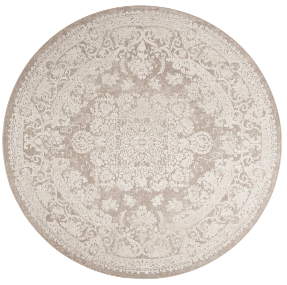 Tapis contemporain en polyester beige, 152 cm