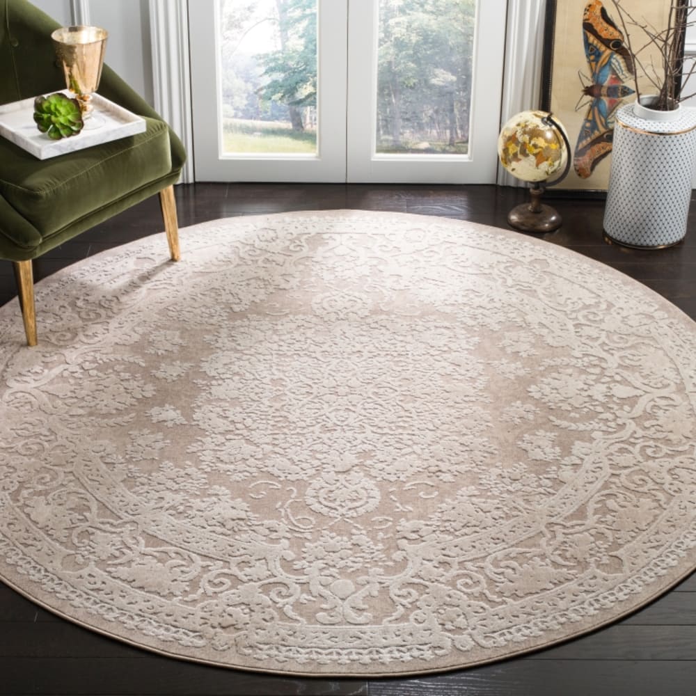 Tapis contemporain en polyester beige, 152 cm — vue 3