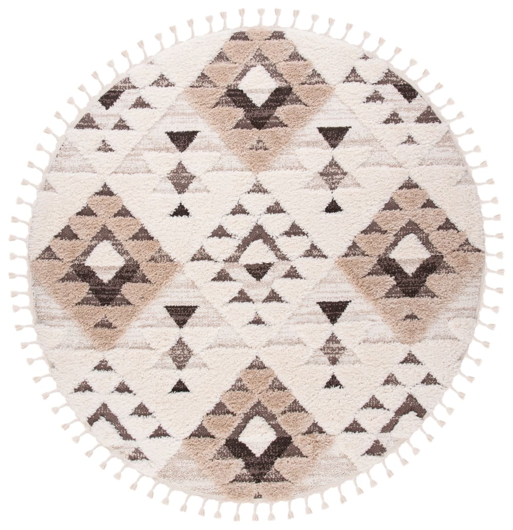 Tapis en polypropylène blanc/brun, 201 cm