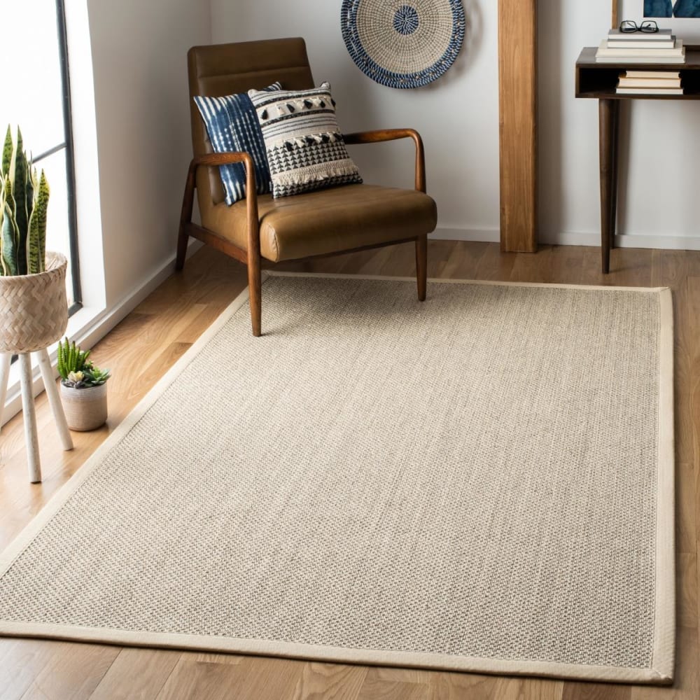 Tapis fibre naturelle en sisal blanc/beige, 183 x 244 cm — vue 3