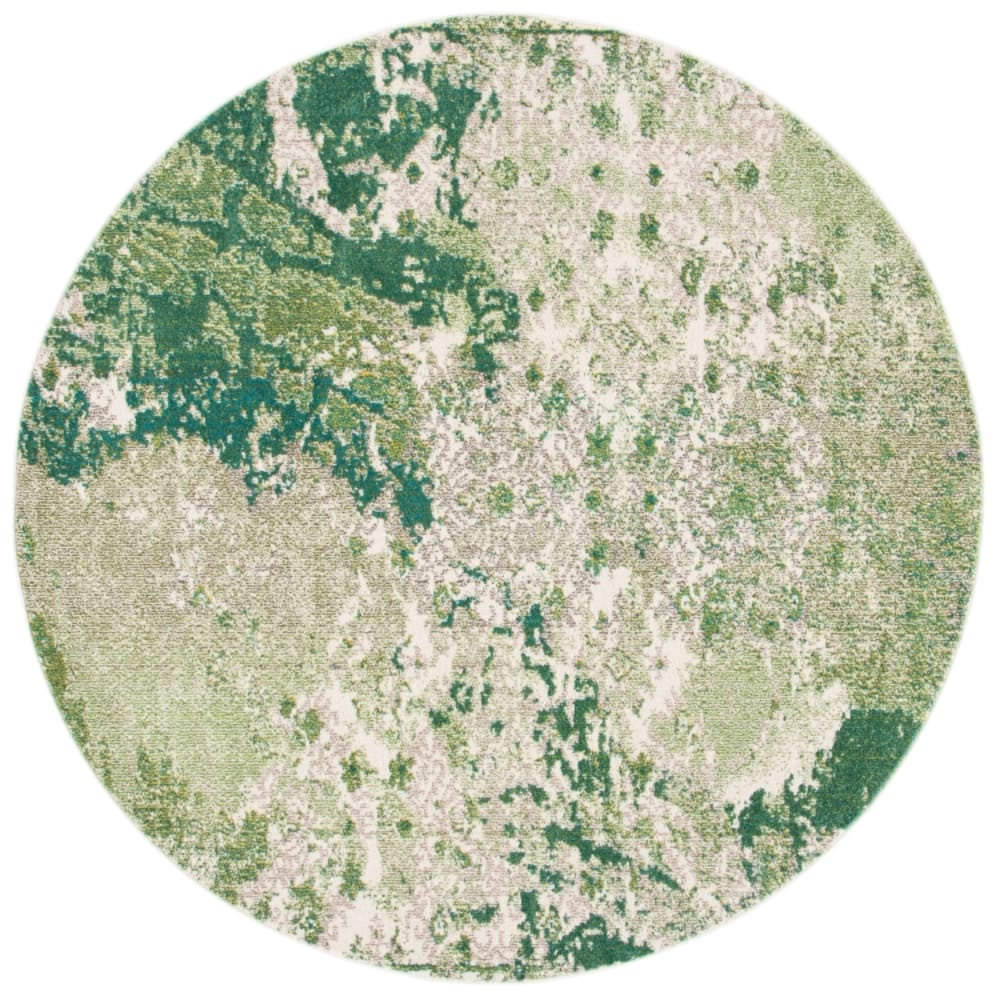 Tapis contemporain en polypropylène vert/blanc, 152 cm
