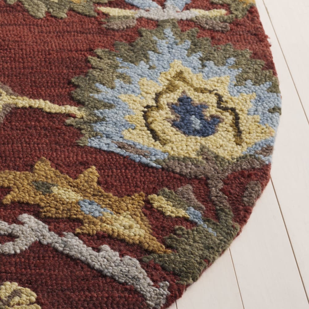 Tapis traditionnel en laine rouge/multicolore, 183 cm — vue 4