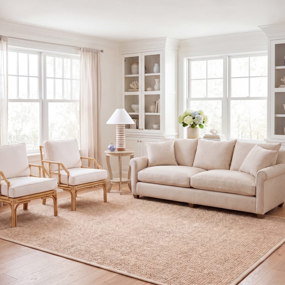 Tapis fibre naturelle en herbiers marins beige, 183 x 244 cm — vue 3
