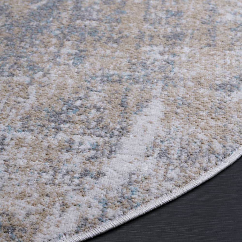Tapis abstrait moderne en polypropylène beige/gris, 235 cm