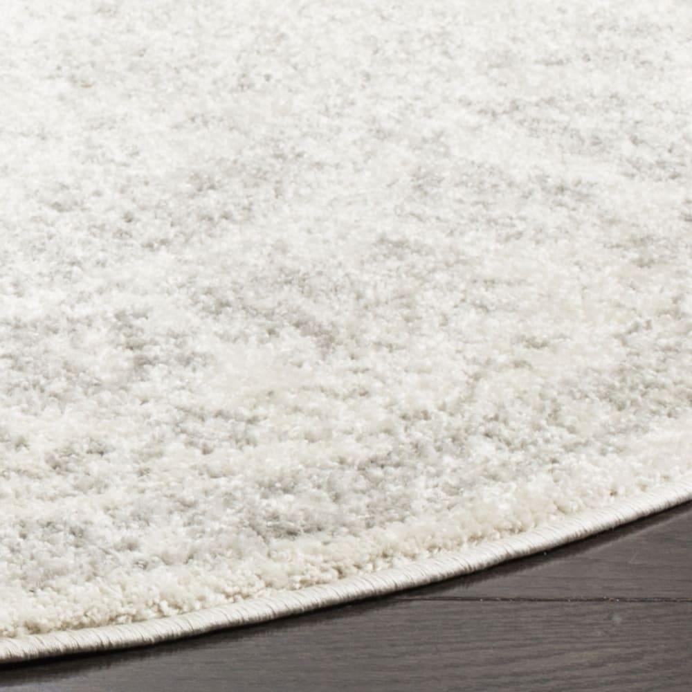 Tapis vintage patiné en polypropylène blanc/argent, 91 cm — vue 3