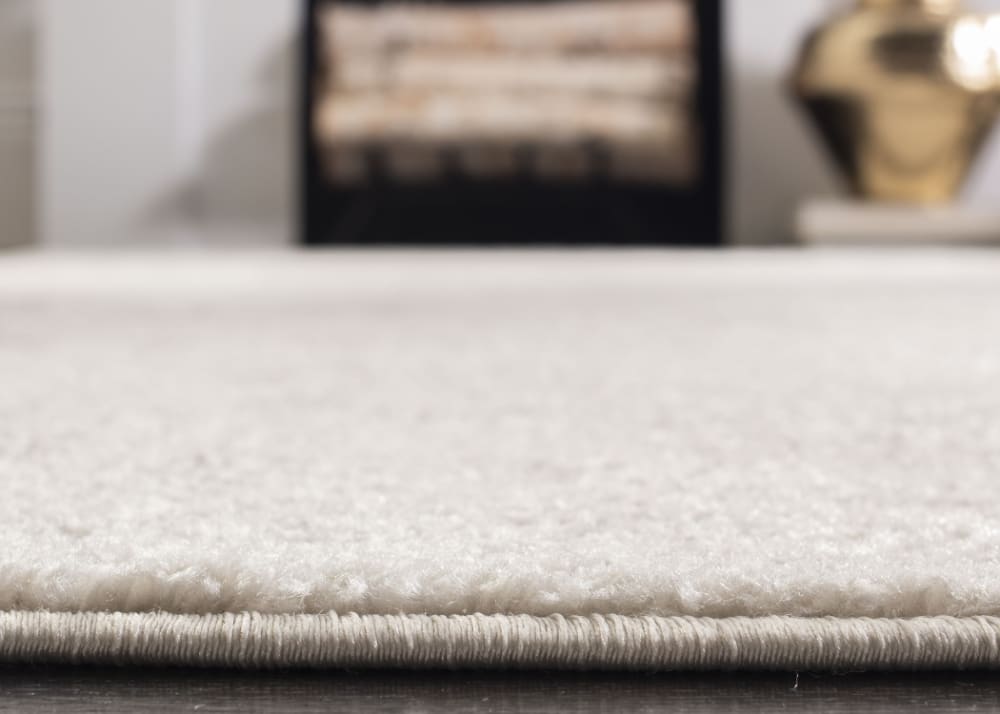 Tapis vintage patiné en polypropylène blanc/argent, 91 cm — vue 4