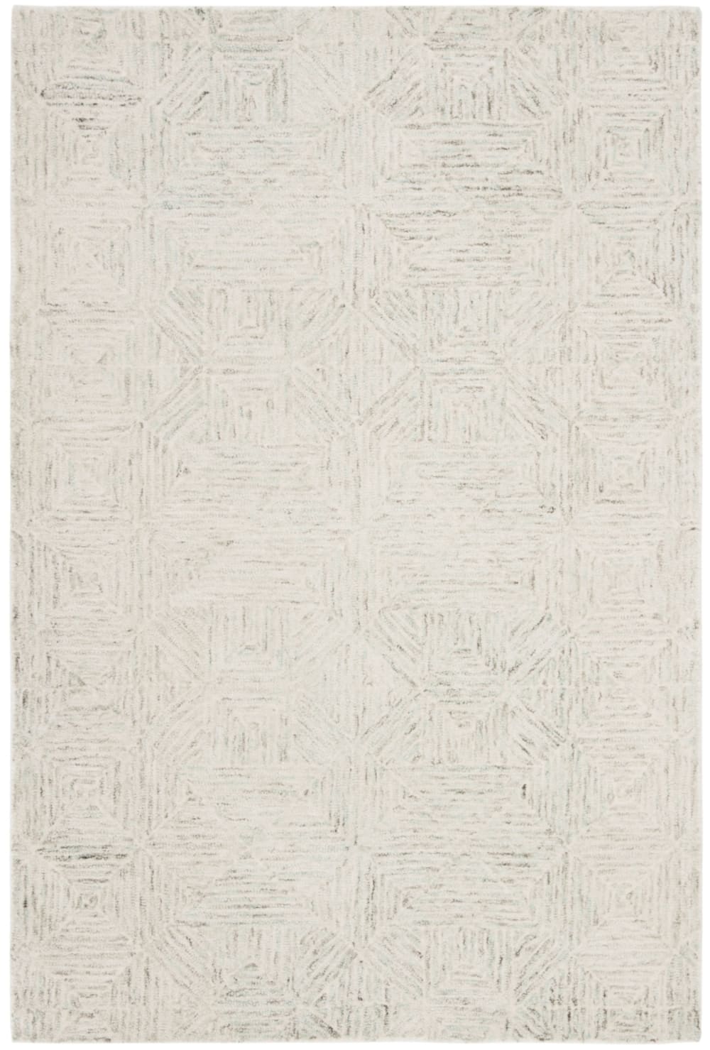 Tapis moderne en laine blanc/bleu, 183 x 274 cm