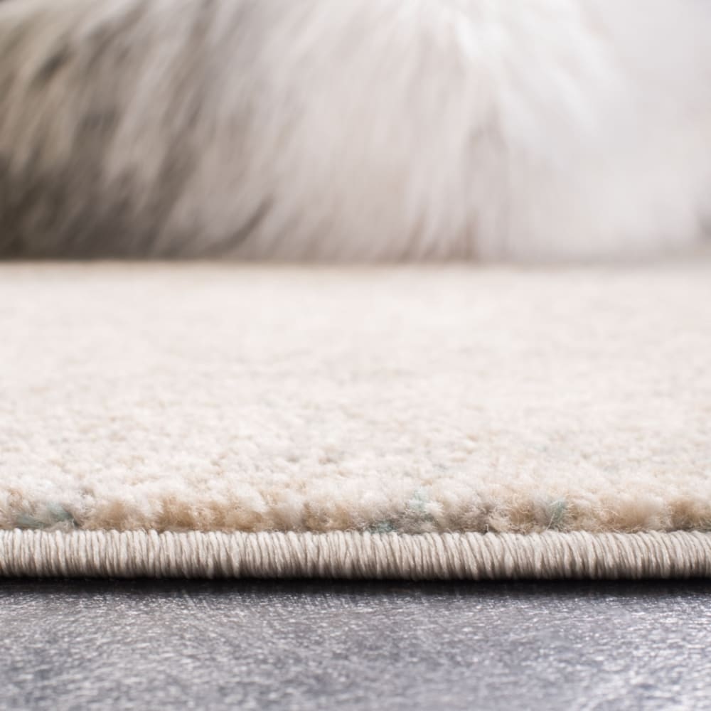 Tapis abstrait moderne en polypropylène beige/gris, 152 x 152 cm — vue 4