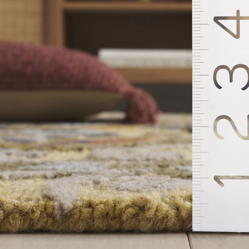 Tapis traditionnel en laine or/multicolore, 69 x 244 cm — vue 4