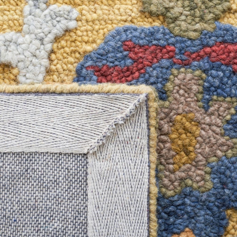 Tapis traditionnel en laine or/multicolore, 183 x 274 cm — vue 4