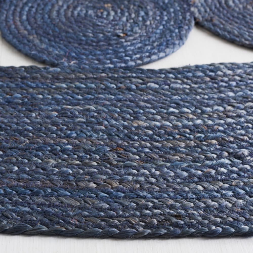 Tapis contemporain en jute bleu, 91 cm — vue 4