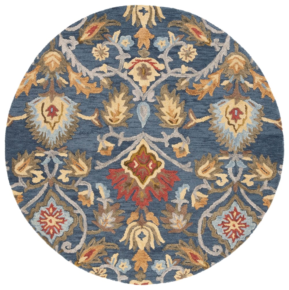 Tapis laine marine/multicolore - 183