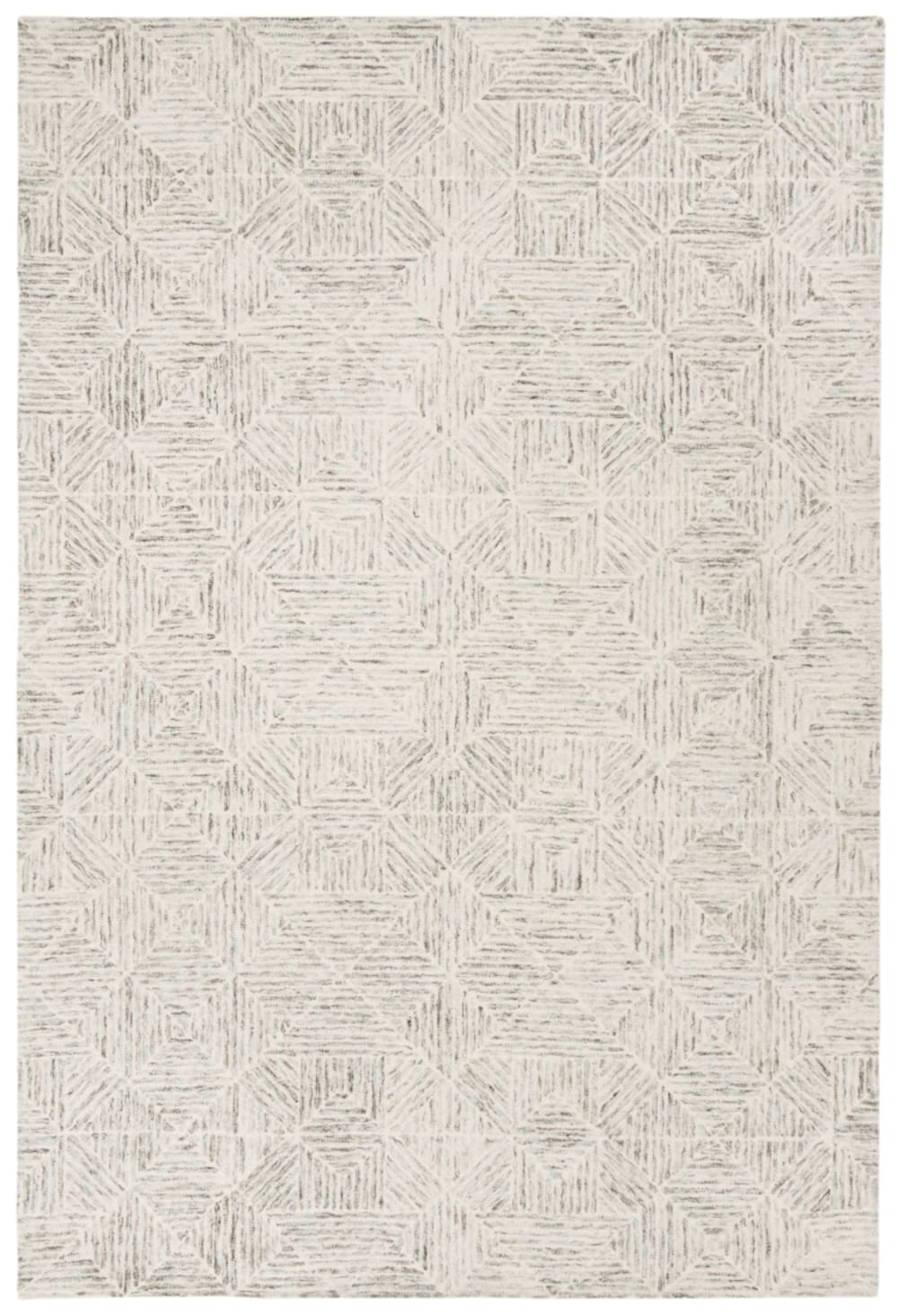 Tapis moderne en laine blanc/bleu, 91 x 152 cm