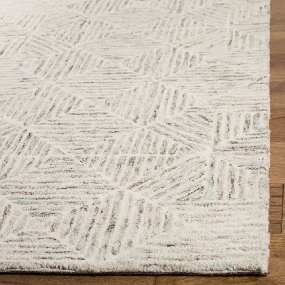 Tapis moderne en laine blanc/bleu, 91 x 152 cm — vue 3