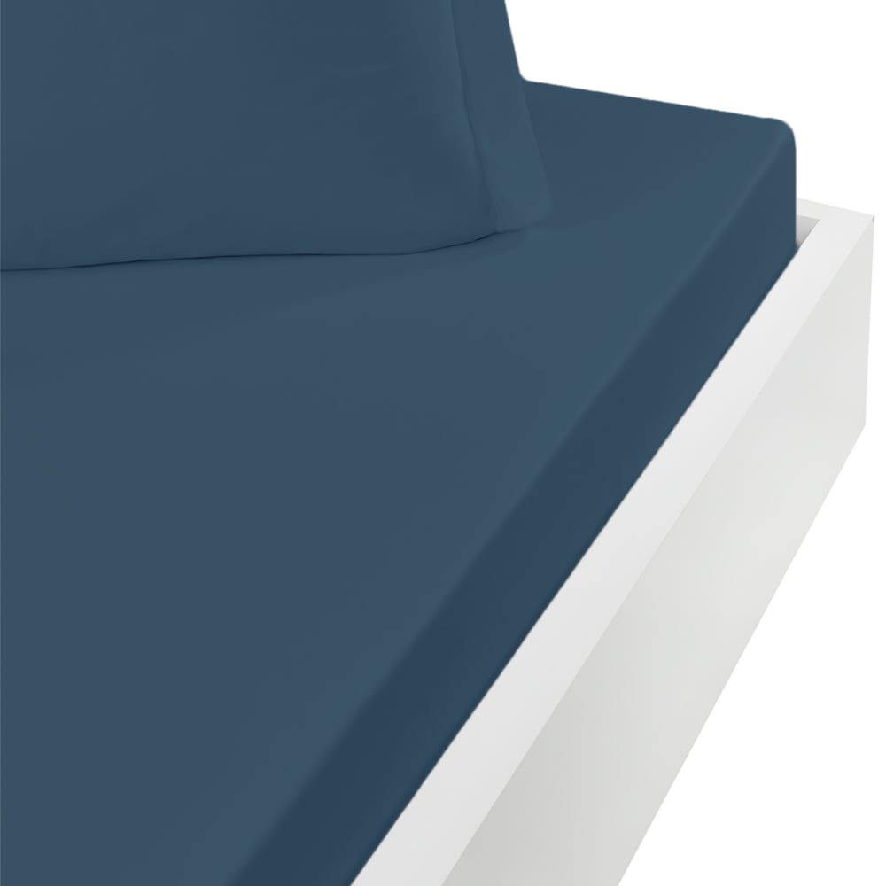 Ddrap housse en coton bonnet 30 cm denim 160x200 cm