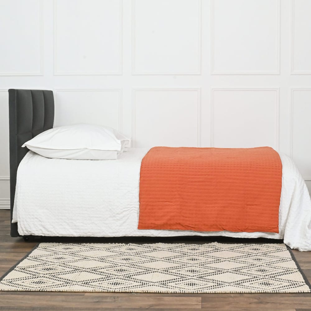 Chemin de lit en coton lavé  auburn 90x200 cm