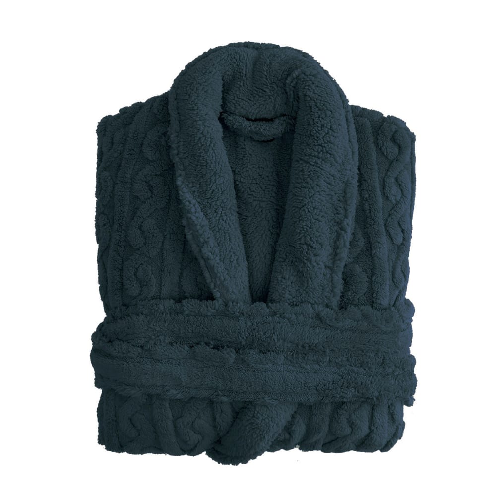 Peignoir polaire mixte doux et chaux  denim XXL - Maisons du Monde